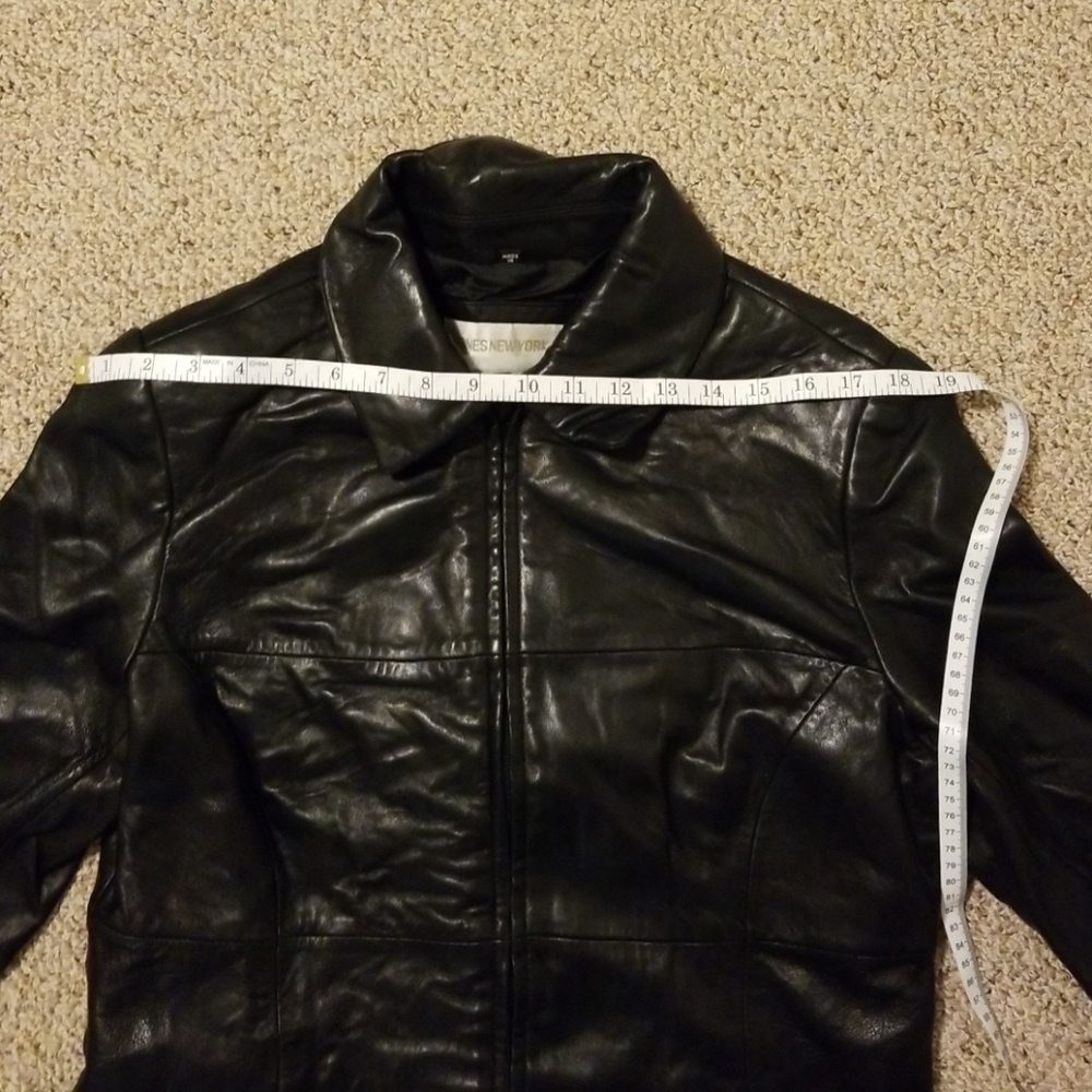 Jones New York Genuine Leather Jacket Large Petite - Picture 4 of 7